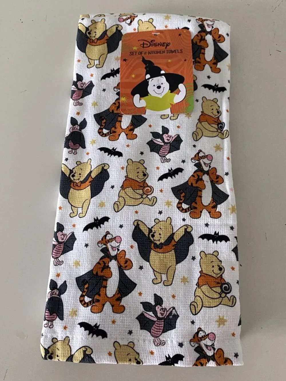 2 Pack Disney Winnie The Pooh & Friends Halloween Kitchen Towels 16 X 26” NEW